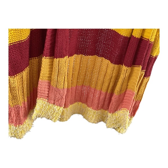 Umgee Yellow Knit Duster Cardigan Striped Open Front Bohemian Sweater - Picture 9 of 11